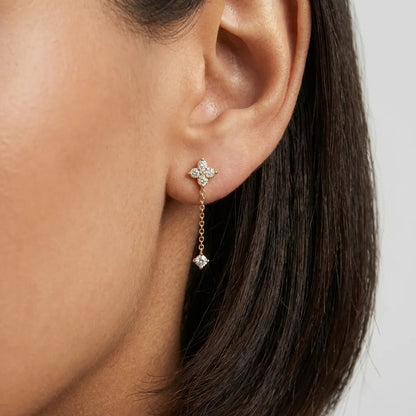Women's Sterling Silver Crystal Drop Earrings | Elegant Vintage-Inspired Statement Jewelry 0