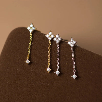 Women's Sterling Silver Crystal Drop Earrings | Elegant Vintage-Inspired Statement Jewelry 2
