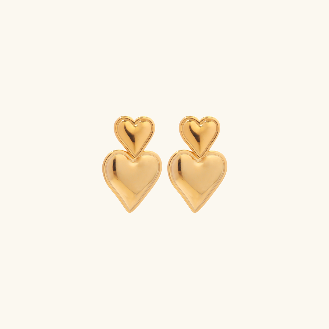 Alexa Gold Heart Earrings
