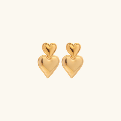 Alexa Gold Heart Earrings