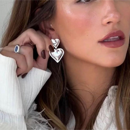 Alexa Gold Heart Earrings