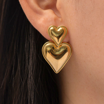 Alexa Gold Heart Earrings
