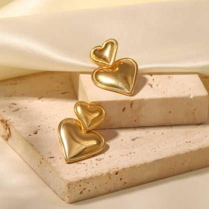 Alexa Gold Heart Earrings