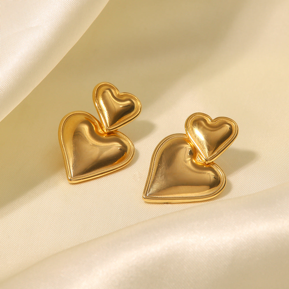 Alexa Gold Heart Earrings