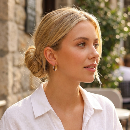 Abigail Two Tone Hoop Earring