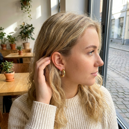 Abigail Two Tone Hoop Earring