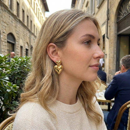 Alexa Gold Heart Earrings