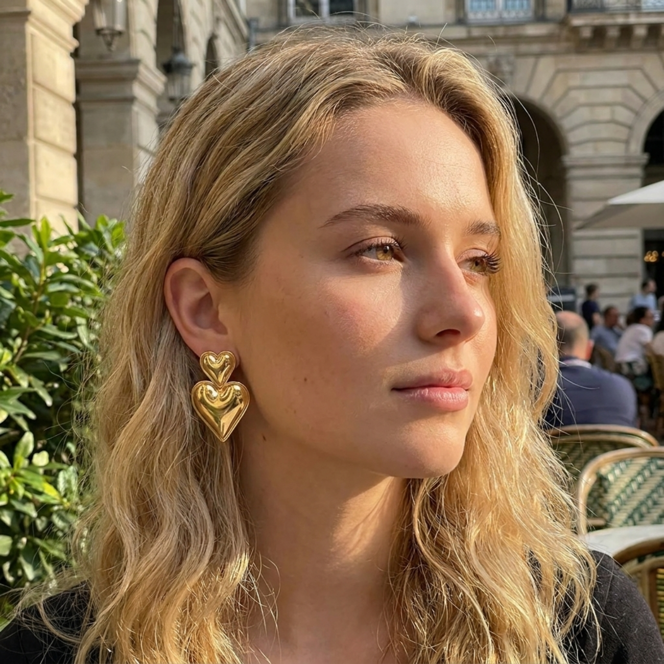 Alexa Gold Heart Earrings