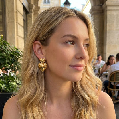 Alexa Gold Heart Earrings