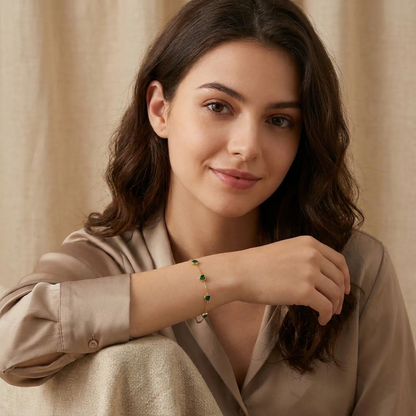 Aurora Green Heart Bracelet
