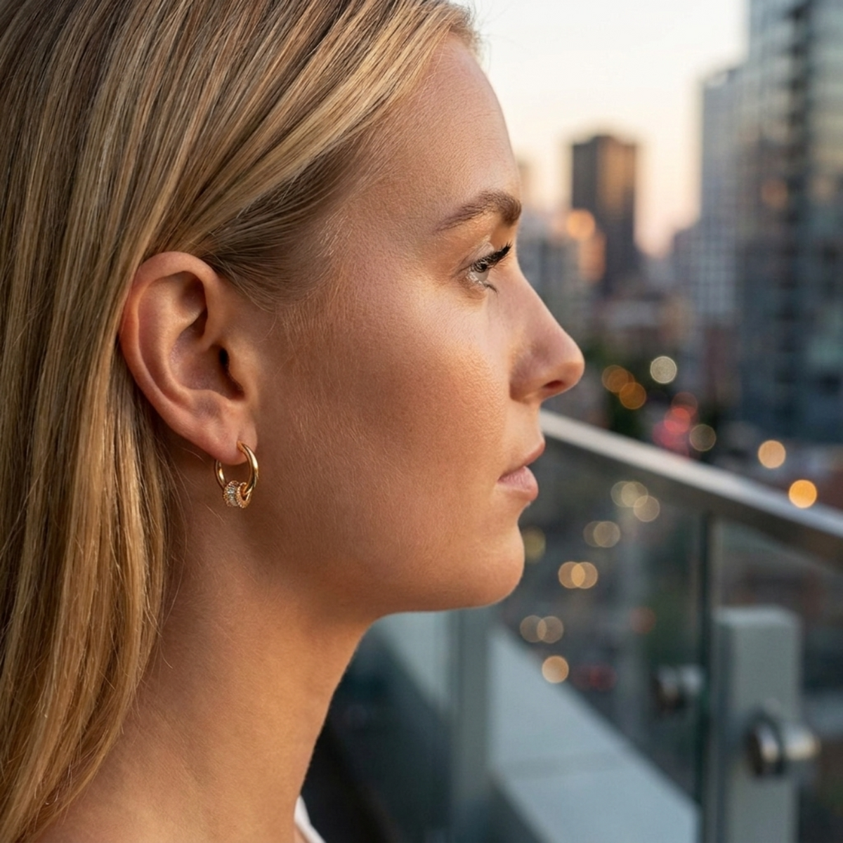 Calle Crystal Hoop Earrings