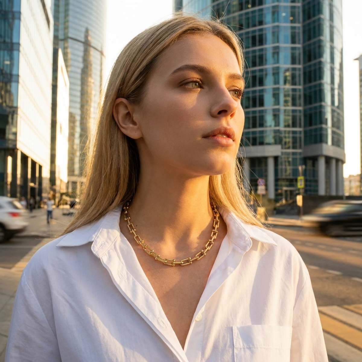 Cascade Gold Chain Necklace