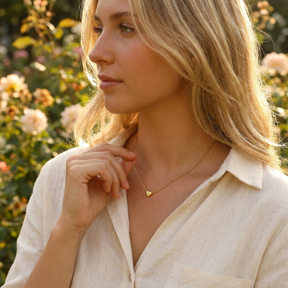 Eva Heart Initial Necklace