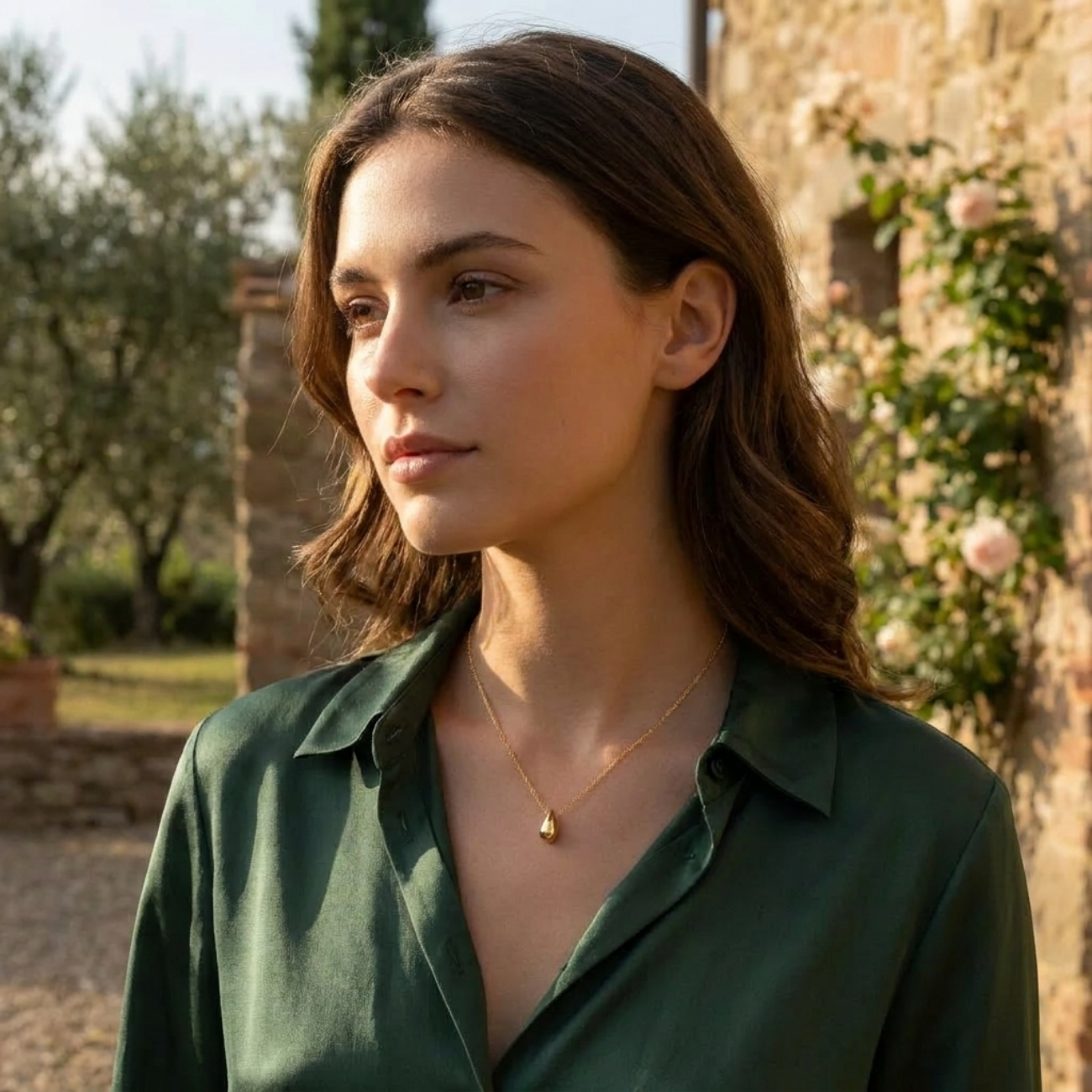 Helen Gold Teardrop Pendant