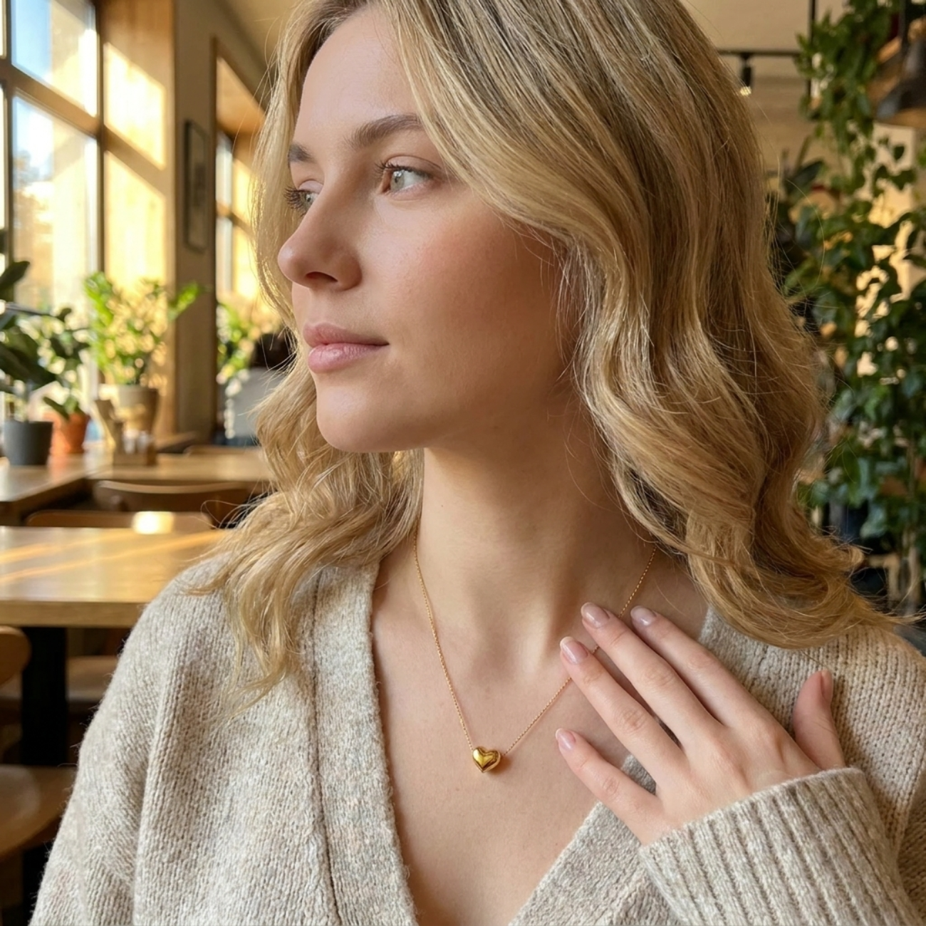 Jessica Gold Heart Necklace