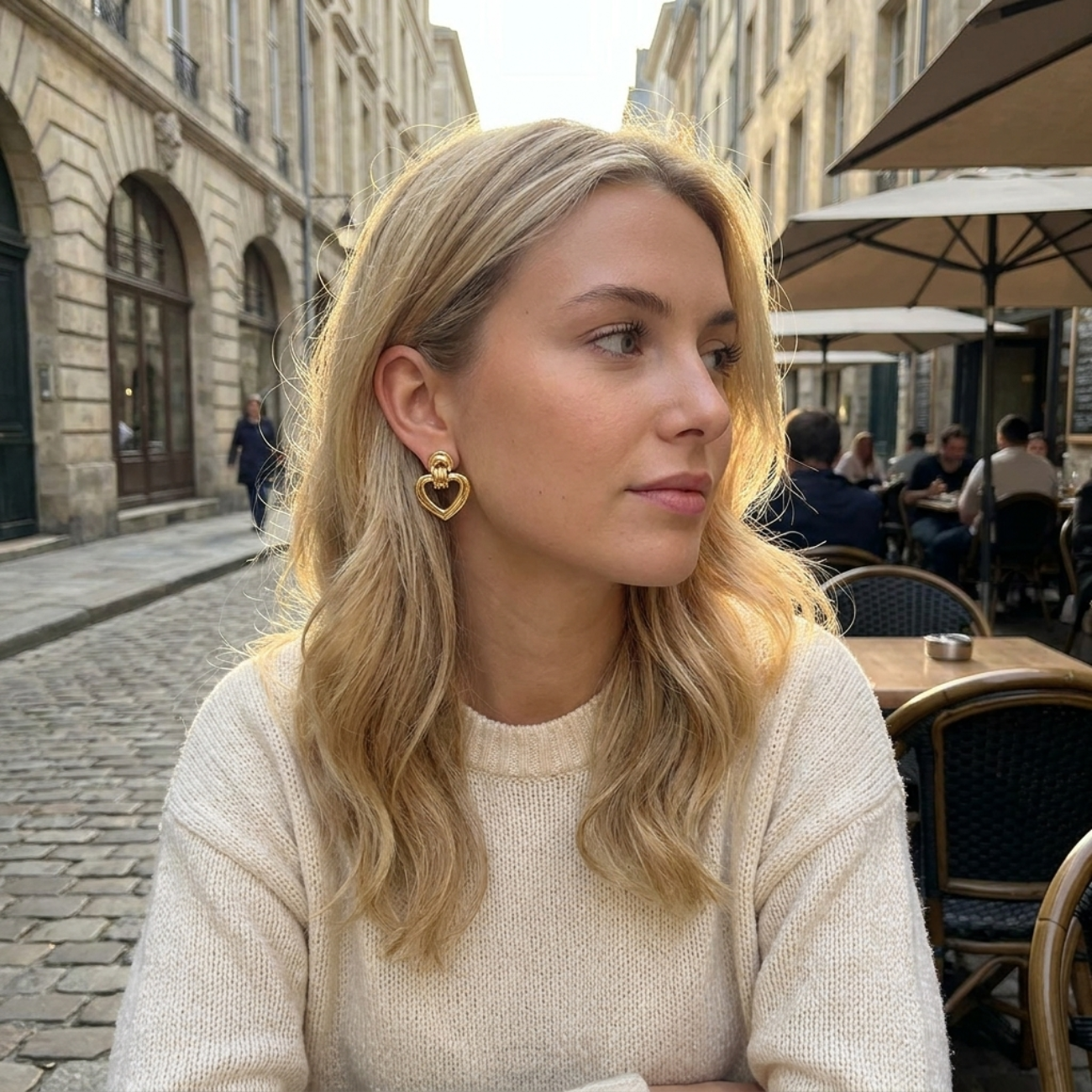Lucille Gold Heart Earrings