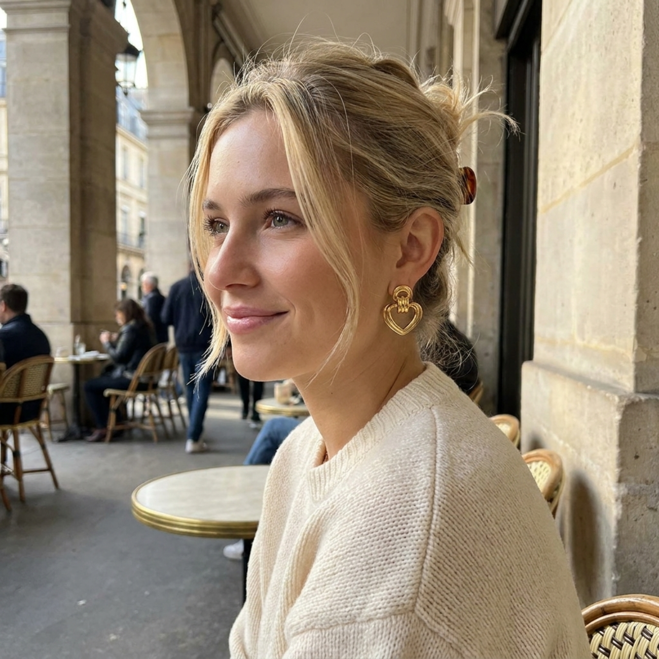 Lucille Gold Heart Earrings