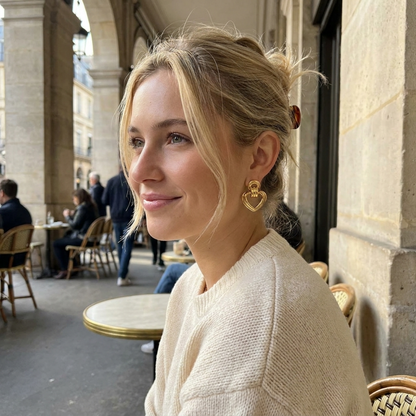 Lucille Gold Heart Earrings