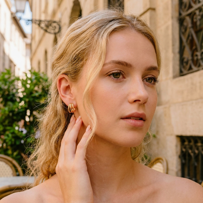 Maribel Cradle Gold Earrings