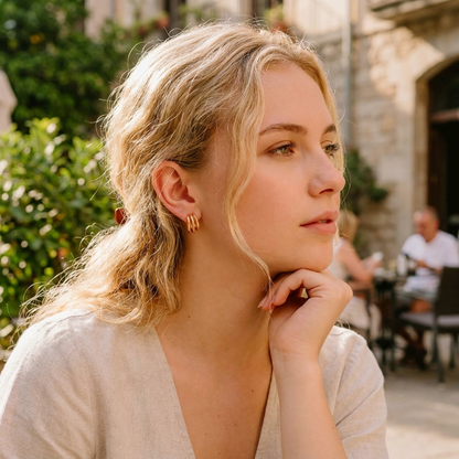 Maribel Cradle Gold Earrings