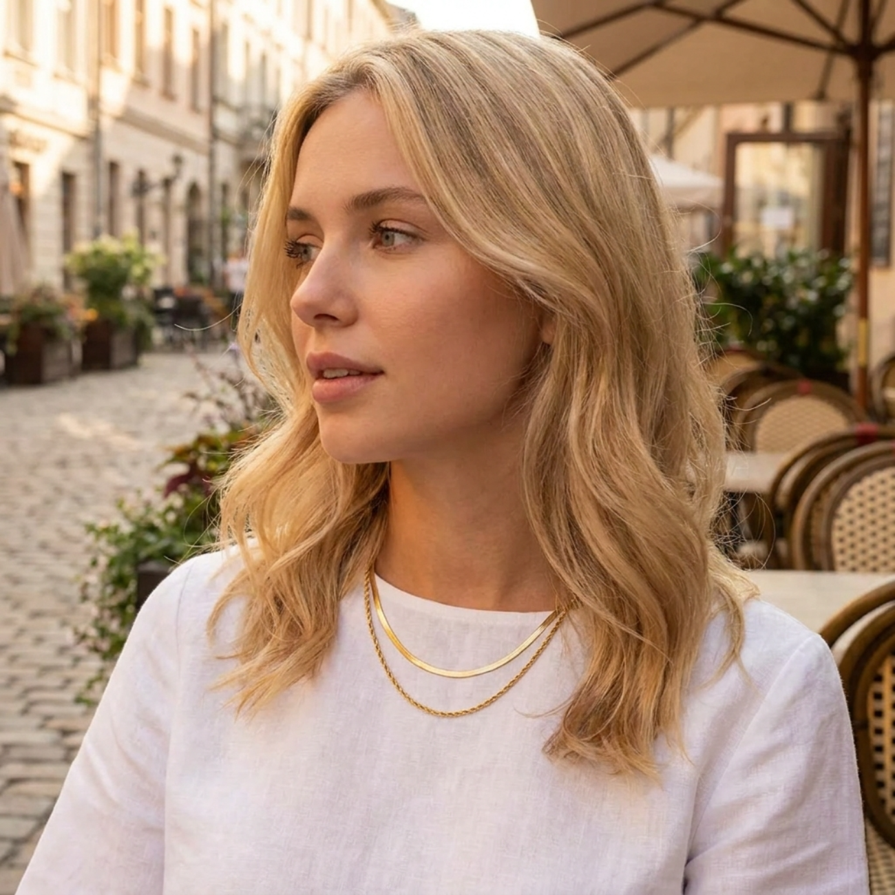 Mira Layered Gold Chain Necklace
