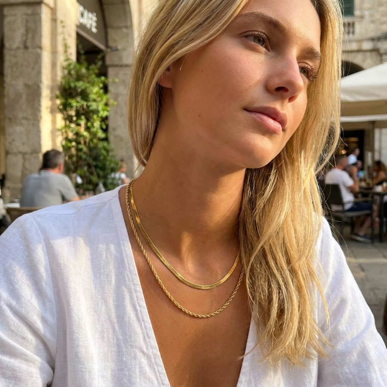 Mira Layered Gold Chain Necklace