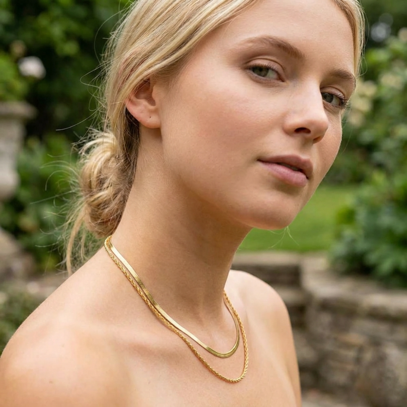 Mira Layered Gold Chain Necklace