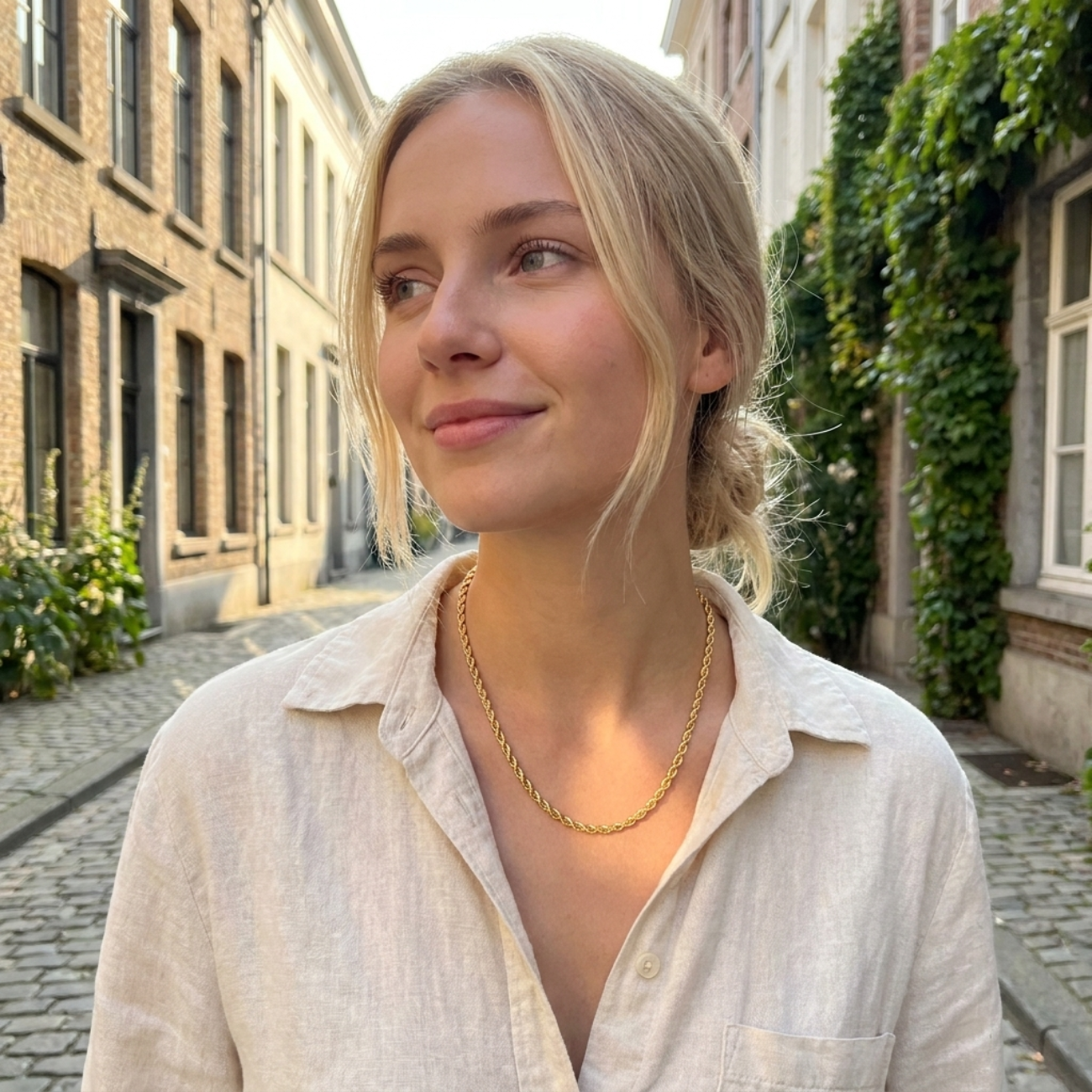 Nea Rope Chain Gold Necklace