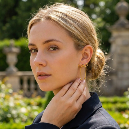 Olea Ribbon Drop Earrings