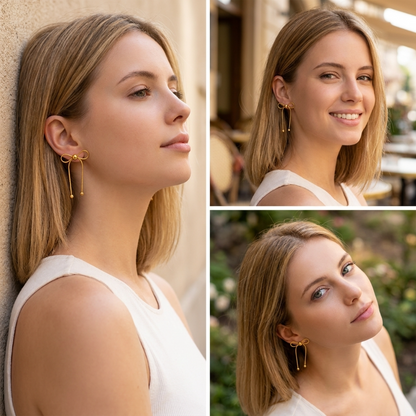 Olea Ribbon Drop Earrings