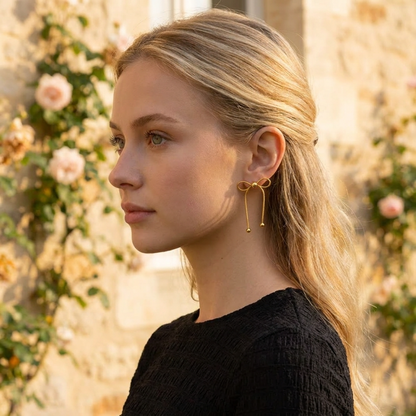 Olea Ribbon Drop Earrings