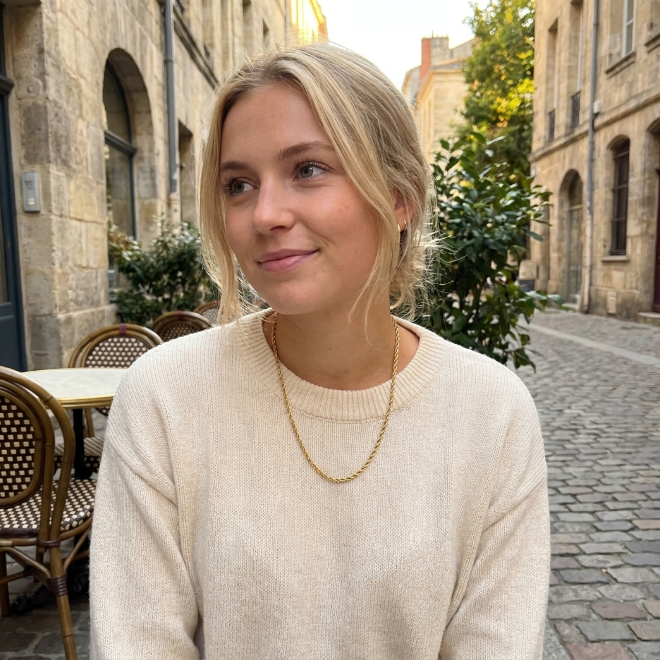 Olyra Rope Chain Gold Necklace