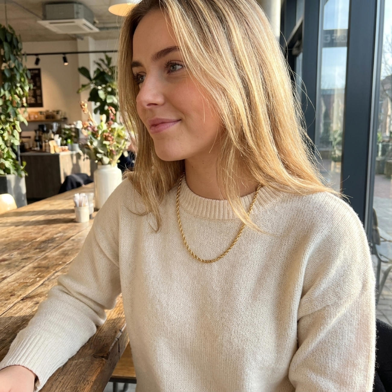 Olyra Rope Chain Gold Necklace
